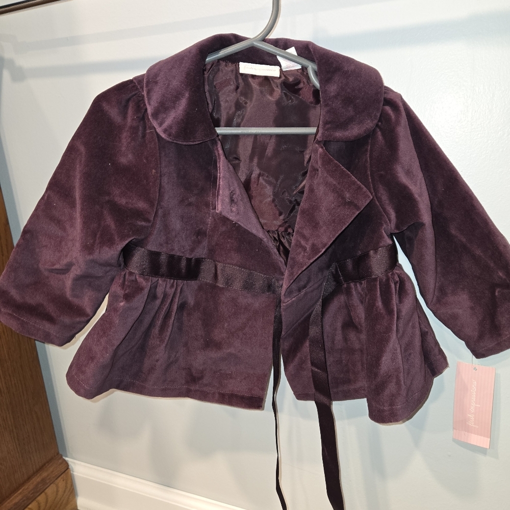 First Impressions Kids' Deep Purple Velvet Blazer